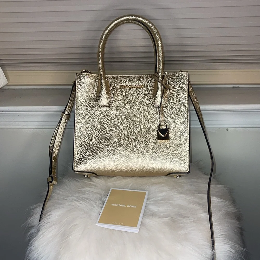 Jet Set Travel Extra-Small Metallic Top-Zip Tote Bag - Picture 4 of 5